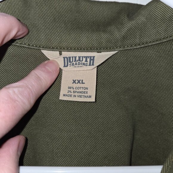 Duluth Trading Co. Double-Breasted Army Green Trench Coat - XXL - Picture 5 of 8